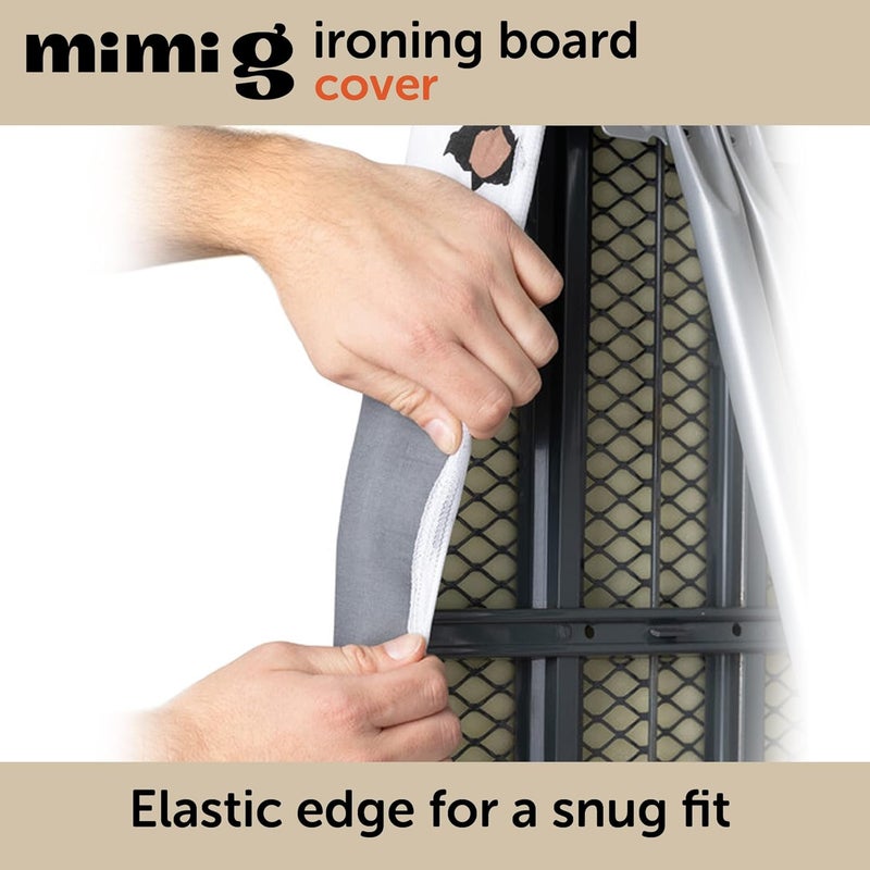 Oliso Ironing Board Cover – 100% Cotton with Professional Felt Pad, Fits Standard 54" x 15" Boards – Secure Fit with Wide Elastic Edge & Adjustable Straps – Mimi G - Image 5